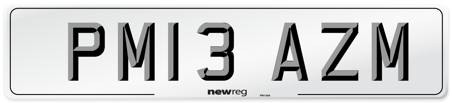 PM13 AZM Number Plate from New Reg